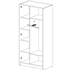 Dzieci Meblar Szafy Do Pokoju Młodzieżowego|Szafy Do Pokoju Dziecięcego*Szafa dwudrzwiowa z półkami do pokoju Alessio AE3 eukaliptus