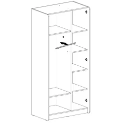 Dzieci Meblar Szafy Do Pokoju Młodzieżowego|Szafy Do Pokoju Dziecięcego*Szafa dwudrzwiowa z półkami do pokoju Alessio AE3 beż piaskowy