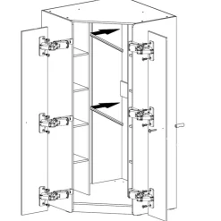 Dzieci Meblar Szafy Do Pokoju Młodzieżowego|Szafy Do Pokoju Dziecięcego*Szafa modułowa narożna z półkami do pokoju Alessio AE2 beż piaskowy