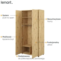 Lenart Tapczany|Nadstawki Do Półkotapczanu*SZAFA NA UBRANIA BC-20 DO PÓŁKOTAPCZANU BED CONCEPT DĄB ARTISAN