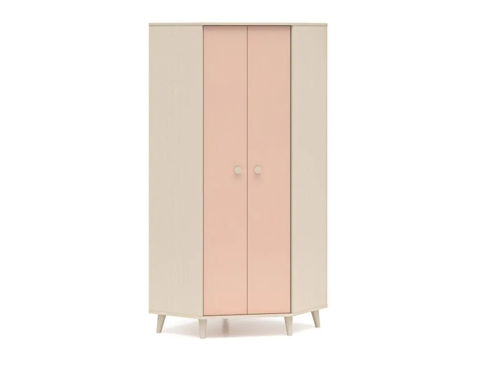 ML Meble Szafy*Szafa narożna Mevel 01 – Millenial Pink / Piasek Pustyni