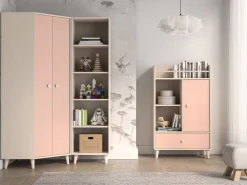 ML Meble Szafy*Szafa narożna Mevel 01 – Millenial Pink / Piasek Pustyni