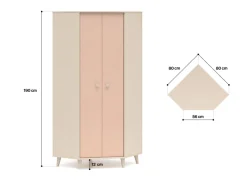 ML Meble Szafy*Szafa narożna Mevel 01 – Millenial Pink / Piasek Pustyni