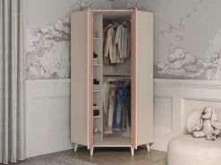 ML Meble Szafy*Szafa narożna Mevel 01 – Millenial Pink / Piasek Pustyni