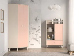 ML Meble Szafy*Szafa narożna Mevel 01 – Millenial Pink / Piasek Pustyni