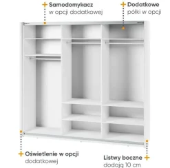 Lenart Szafy Do Przedpokoju|Szafy Do Sypialni*Szafa przesuwna z lustrem 250 cm Maxi MX-06