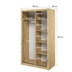 Lenart Szafy Do Przedpokoju|Szafy Do Pokoju Młodzieżowego*Szafa przesuwna z lustrem Arti AR-19 dąb artisan