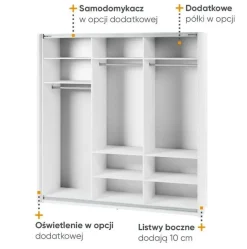 Lenart Szafy Do Przedpokoju|Szafy Do Sypialni*Szafa przesuwna z lustrem 220 cm Maxi MX-05