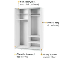 Lenart Szafy Do Przedpokoju|Szafy Do Sypialni*Szafa przesuwna z lustrem 150 cm Maxi MX-02