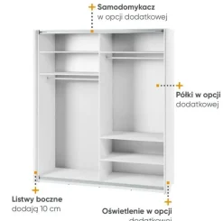 Lenart Szafy Do Przedpokoju|Szafy Do Sypialni*Szafa przesuwna z lustrem 200 cm Maxi MX-04