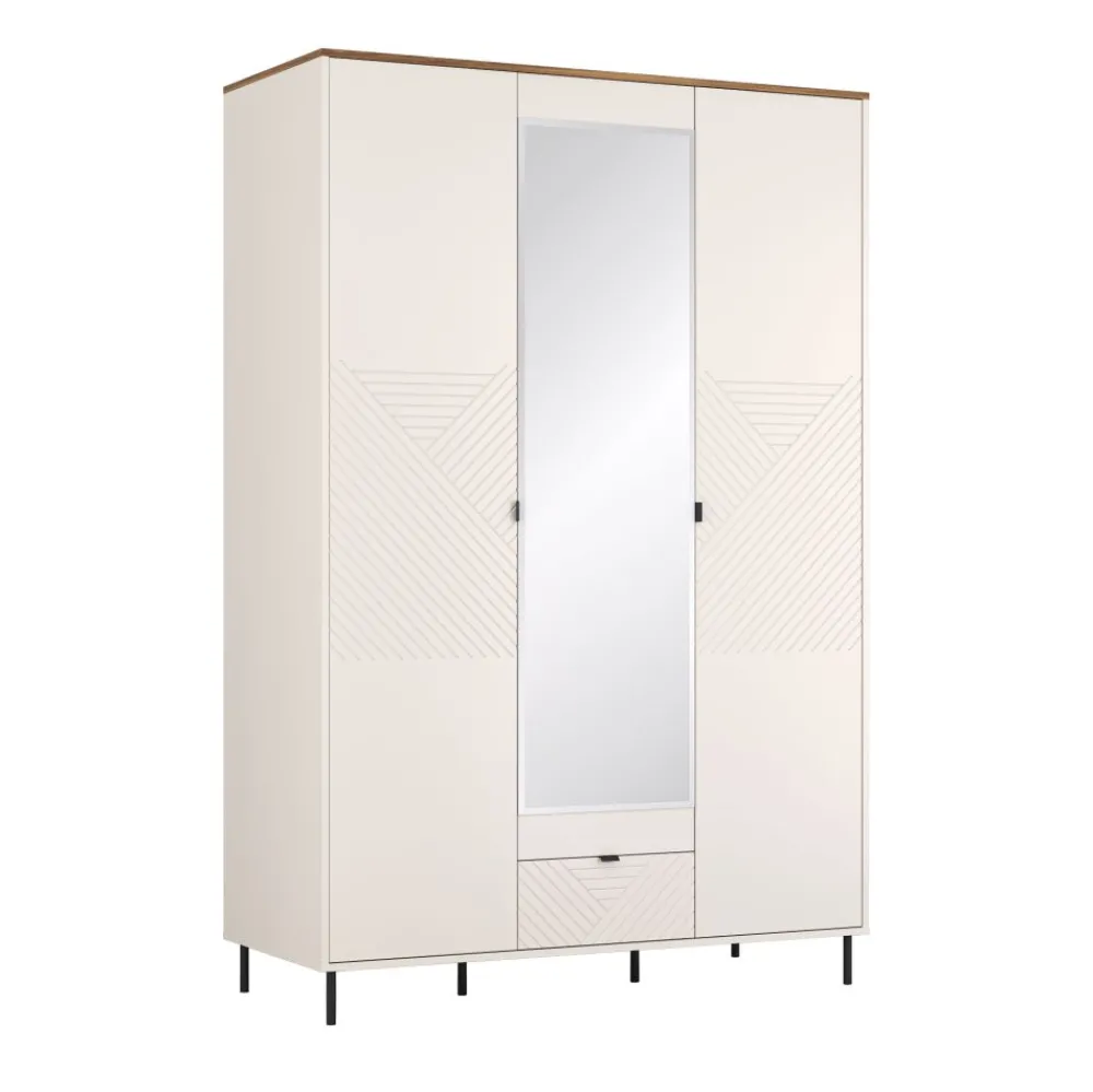 Mebelbos Szafy*Szafa trzydrzwiowa EVO kaszmir / dąb castello EO-17