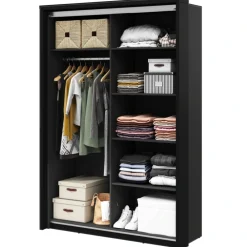 Lenart Szafy Do Przedpokoju|Szafy Do Sypialni*Szafa z lustrem Arti AR-21 czarny / dąb artisan