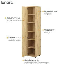 Lenart Tapczany|Nadstawki Do Półkotapczanu*SZAFA Z PÓŁKAMI BC-21 DO PÓŁKOTAPCZANU BED CONCEPT DĄB ARTISAN