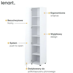 Lenart Tapczany|Szafki Do Półkotapczanu*SZAFA Z PÓŁKAMI BC-21 DO PÓŁKOTAPCZANU BED CONCEPT BIAŁA POŁYSK