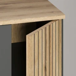 Mebelbos Szafki Na Buty Do Przedpokoju*Szafka na buty Esteban grafit/dąb evok z lamelami