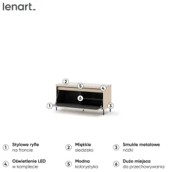 Lenart Szafki Na Buty Do Przedpokoju|Komody Do Przedpokoju*Szafka na buty z siedziskiem z LED TREND TG-05 Beż piaskowy + czarny