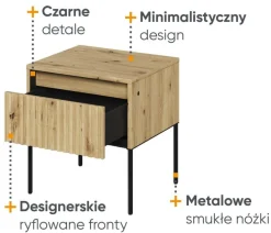 Lenart Szafki Nocne Do Sypialni|Szafki Nocne*Szafka nocna do sypialni Trend TR-10 dąb artisan