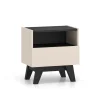 ML Meble Szafki Nocne*Szafka nocna kaszmirowa Freshion 06 cashmere/czarny - szafka 1S