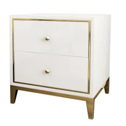 ArteHome Komody*Szafka nocna Rennes z 2 szufladami biała