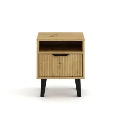 Dzieci Mebelbos Szafki Nocne Do Pokoju Młodzieżowego|Szafki Nocne Do Pokoju Dziecięcego*Szafka nocna 1S, ryflowany front dąb artisan BORG DUO