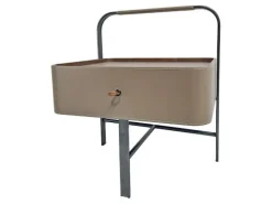 ArteHome Komody*Szafka nocna Vito skóra naturalna fango 50x40x60cm