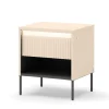 Lenart Szafki Nocne Do Pokoju Młodzieżowego|Szafki Nocne Do Sypialni*Szafka nocna z LED do sypialni TREND TS-10 Beż piaskowy + czarny