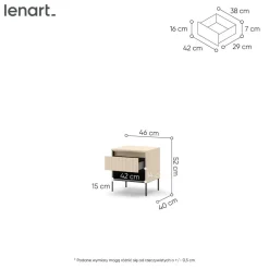 Lenart Szafki Nocne Do Pokoju Młodzieżowego|Szafki Nocne Do Sypialni*Szafka nocna z LED do sypialni TREND TS-10 Beż piaskowy + czarny