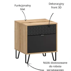 Mebelbos Szafki Nocne Do Pokoju Młodzieżowego|Szafki Nocne Do Sypialni*Szafka nocna z szufladą Bellano 1S dąb evoke