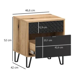 Mebelbos Szafki Nocne Do Pokoju Młodzieżowego|Szafki Nocne Do Sypialni*Szafka nocna z szufladą Bellano 1S dąb evoke
