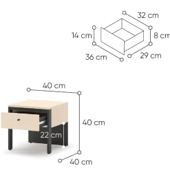 Lenart Szafki Nocne Do Pokoju Młodzieżowego|Szafki Nocne Do Sypialni*Szafka nocna z szufladą ENNA EN-05 beż piaskowy