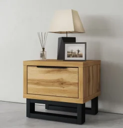 Helvetia Szafki Nocne Do Sypialni|Szafki Nocne*Szafka nocna z szufladą Halle S dąb wotan