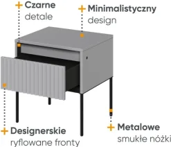Lenart Szafki Nocne Do Sypialni|Szafki Nocne*Szafka nocna z szufladą Trend TR-10 szara