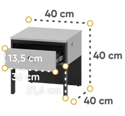 Lenart Szafki Nocne Do Sypialni|Szafki Nocne*Szafka nocna z szufladą szara Gris GS-05