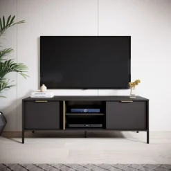 Laski Meble Szafki Rtv Do Salonu|Szafki Rtv*Szafka RTV antracyt złoto Lars 153