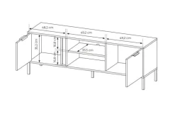 Laski Meble Szafki Rtv Do Salonu|Szafki Rtv*Szafka RTV antracyt złoto Lars 153