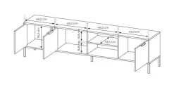 Laski Meble Szafki Rtv Do Salonu|Szafki Rtv*Szafka RTV do salonu antracyt złoto Lars 203
