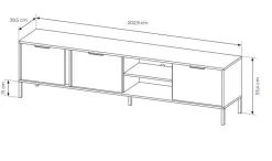 Laski Meble Szafki Rtv Do Salonu|Szafki Rtv*Szafka RTV do salonu antracyt złoto Lars 203