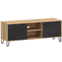 Mebelbos Szafki Rtv Do Salonu|Szafki Rtv*Szafka RTV iz czrnymi ryflowanymi frontami Bellano 2D