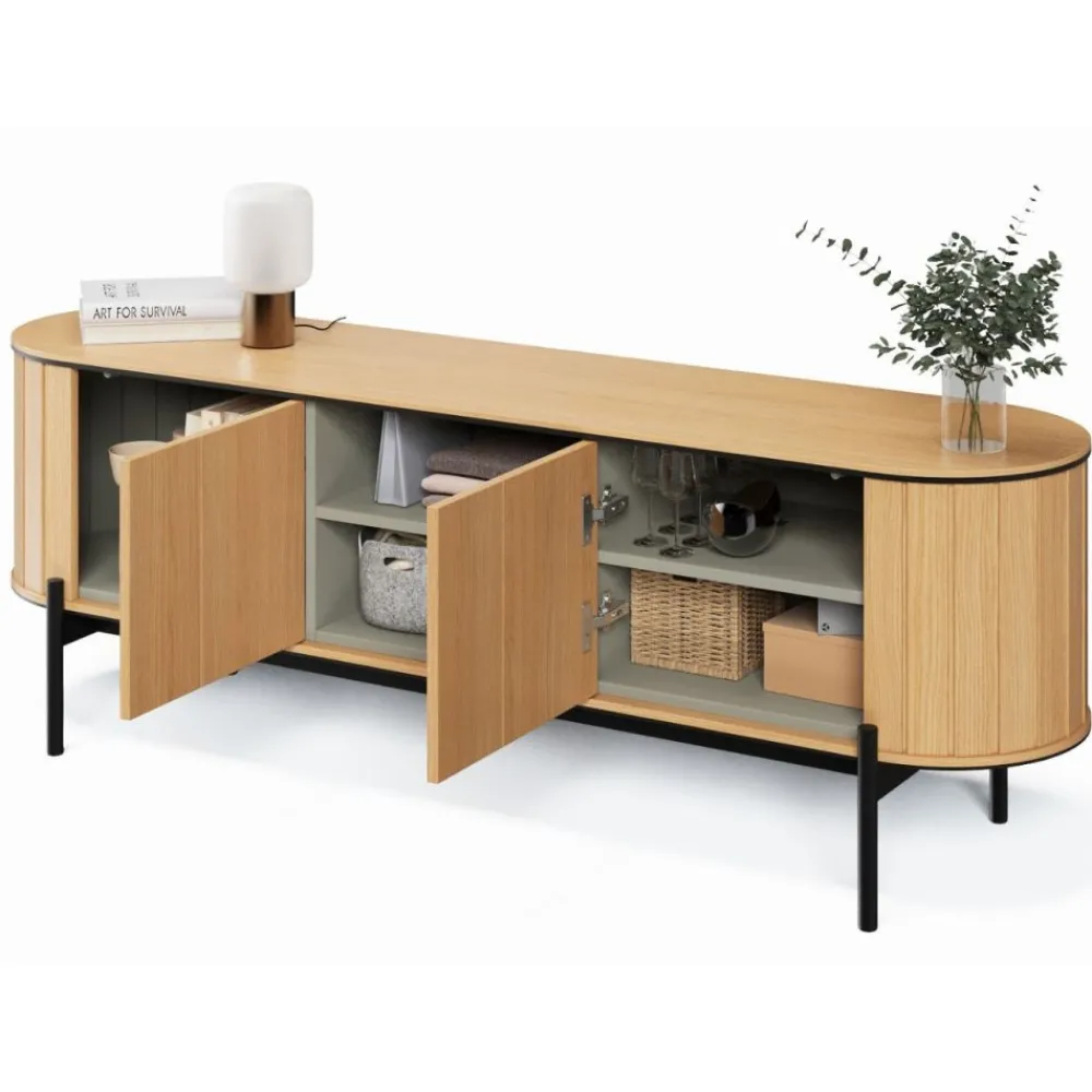 Lenart Szafki Rtv Do Salonu|Szafki Rtv*Szafka RTV półokrągła Rotto RT-05 dąb vincenza/eukaliptus