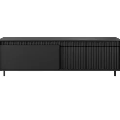 Laski Meble Szafki Rtv Do Salonu|Szafki Rtv*Szafka RTV ryflowana z szafkami Senso 2d czarna