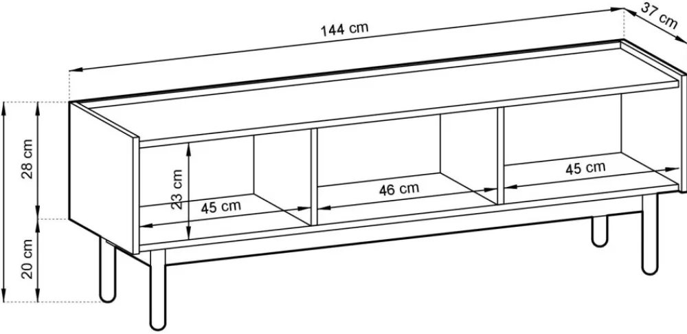 Piaski Szafki Rtv*Szafka RTV trzydrzwiowa Boho