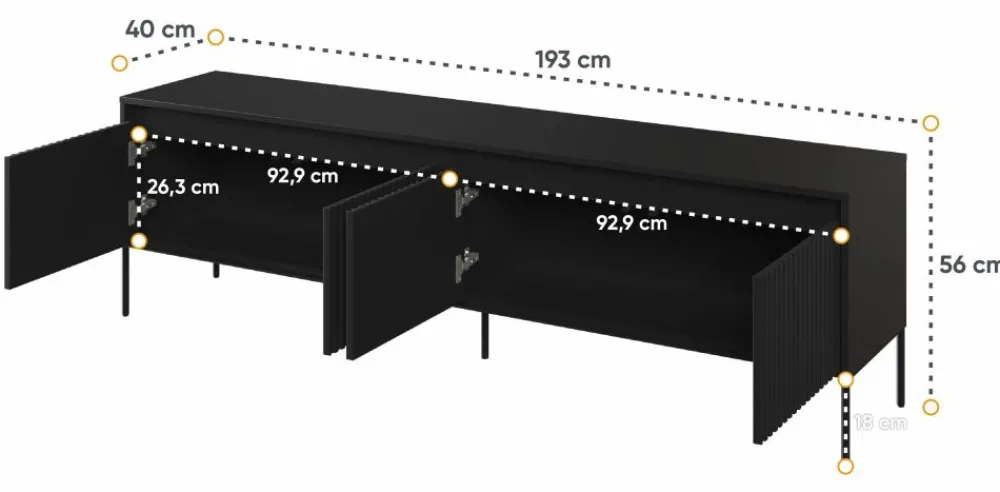 Lenart Szafki Rtv Do Salonu|Szafki Rtv*Szafka RTV z lamelami Trend TR-06 czarna