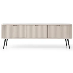 Piaski Szafki Rtv Do Salonu|Szafki Rtv*Szafka RTV z lamelowymi frontami Zova kaszmirowa