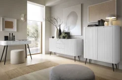 Piaski Szafki Rtv Do Salonu|Szafki Rtv*Szafka RTV z lamelowymi frontami Zova biała