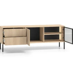 ML Meble Szafki Rtv Do Salonu|Szafki Rtv*Szafka RTV z szufladami i witryną Barnee 04