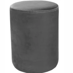 Hauss Pufy*Szara pufa okrągła welurowa Roller Magic Velvet 2217
