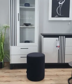 Hauss Pufy*Szara pufa okrągła welurowa Roller Magic Velvet 2217