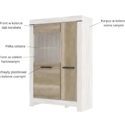 Mebelbos Witryny Do Jadalni|Witryny Do Salonu*Szeroka i niska witryna ze szklanymi półkami Belen