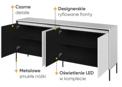 Dzieci Lenart Komody Do Biura|Komody Do Przedpokoju*Szeroka komoda ryflowana   Trend TR-04 biała