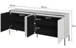 Dzieci Lenart Komody Do Biura|Komody Do Przedpokoju*Szeroka komoda ryflowana   Trend TR-04 biała